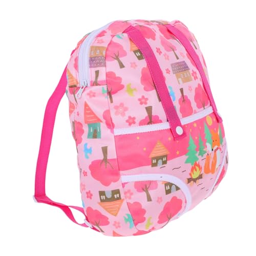 FELTECHELECTR Puppenrucksack Cartoon-Puppen Mini-Okulare Puppenpuppen Mini-Puppen Rucksack mit Puppenmotiv Puppen Zubehör Aufbewahrung Prinzessin Rucksack Kleiner Rucksack für Mädchen Polyester von FELTECHELECTR