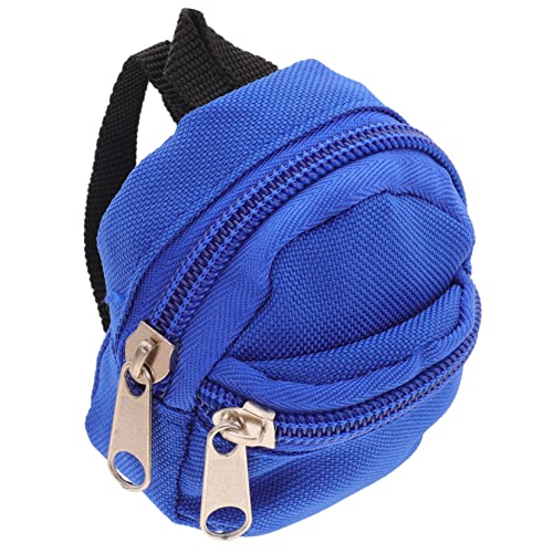 FELTECHELECTR Puppenrucksack Miniatur Spielzeug Schließfach Rucksack Für Puppen Wohnaccessoires Rucksäcke Fotografie-Requisiten Kleine Schultasche Mini-Puppe-Ornament Blue Polyester von FELTECHELECTR