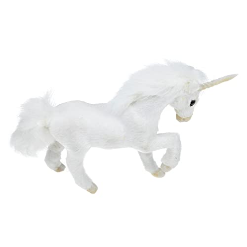 FELTECHELECTR Simulation Einhorn kunstfell kunstpelz Unicorn Toy Easy putz Spielzeug aus tierischen Stoffen Plüsch-Einhornkissen Plüsch-Einhorn schmücken Plüsch-Dekor in Einhornform Plastik Weiß von FELTECHELECTR