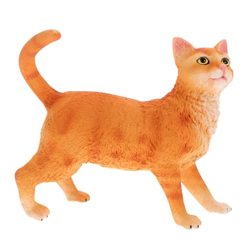 FELTECHELECTR Katzenspielzeug Simulation Haustier Katze Modell Jungen und Mädchen Katze kognitives Spielzeug Kunststoff Katze Spielzeug dekorative Katze Form Ornament von FELTECHELECTR