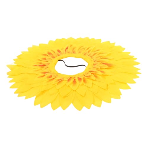 FELTECHELECTR Sonnenblumen-Gesichtsabdeckung Haarschmuck mit Blumen lustige Sonnenblume sonnenblumen kopfschmuck Sonnenblumen-Kopfbedeckung Stirnband gelbes Kleid Kopfbedeckung für Sonnenblumen von FELTECHELECTR