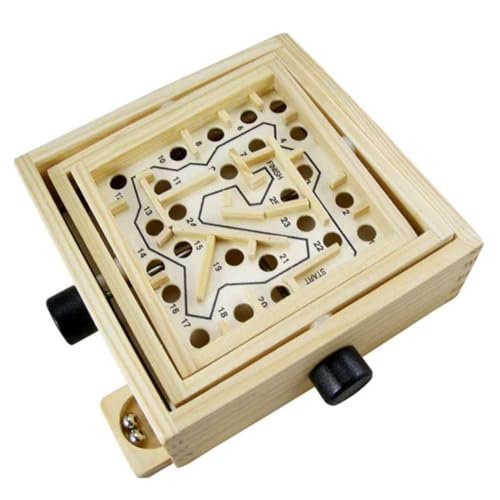 FELTECHELECTR Spiel Mit Holzkugeln Intellektuelles Spiel Labyrinth Tischlabyrinth Rätsel Puzzle Desktop-Labyrinth Entwicklungsspielzeug Lernspielzeug Tischspiel Gehirnspielzeug Bambus von FELTECHELECTR