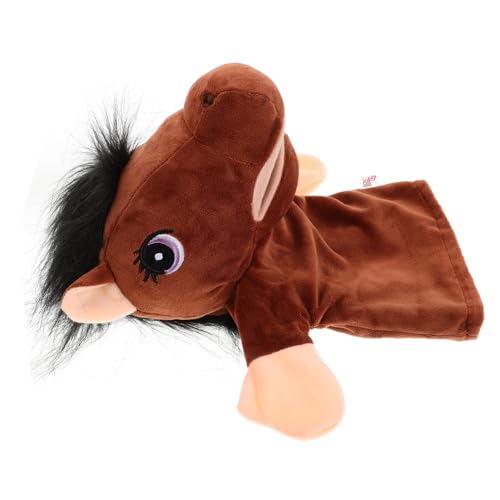 FELTECHELECTR Stofftier-Handpuppe Tierhandpuppen Plüsch Handpuppe puppenspielzeug Puppen für Kleinkinder Spielzeug für Kinder Bauernhofpuppe für Kinder Handpuppe Plüschtier Light Brown von FELTECHELECTR