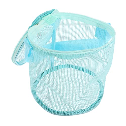 FELTECHELECTR Sandkasten Spielzeug Strand Aufbewahrungstasche Mesh-spielzeugtasche Kinderstrandkorb Mit Netztaschen Für Den Strand Strandkinder Netztasche Für Kinder Strand-mesh-Tasche Sky-Blue PVC von FELTECHELECTR