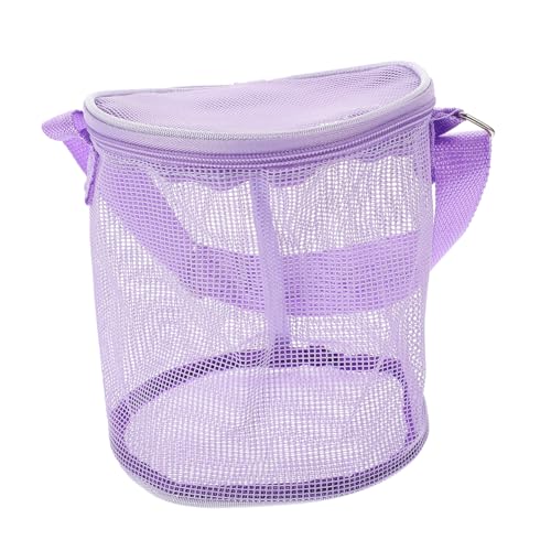 FELTECHELECTR Strand Aufbewahrungstasche Strandtasche Beach Bag strandspielzeug strandbag Strand Tasche Spielzeugtaschen aus Mesh Tasche für Badetücher Strandversorgung Mesh-Eimer PVC Violett von FELTECHELECTR