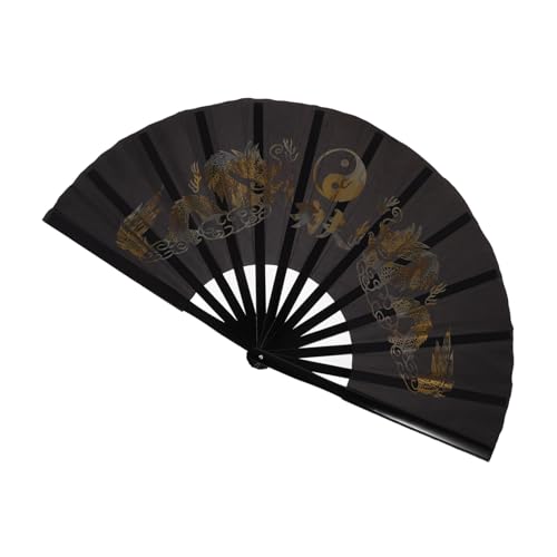 FELTECHELECTR Tai-Chi-Fan Martial Arts Zubehör Faltbarer Handfächer Vietnam-Fans chinesischer Kung-Fu-Handfächer Retro-Handventilator handbetätigte Faltbare Ventilatoren Tanzender Fan Stoff von FELTECHELECTR