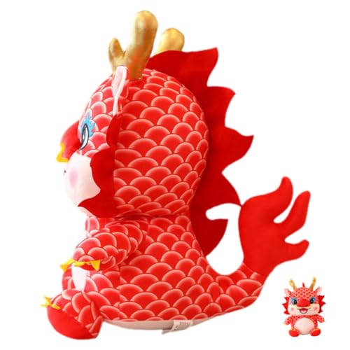 FELTECHELECTR Tierkreis Drachen Puppe Ausgestopfte Drachen Puppe Lebendigen Farben Perfektes Tierkreis Tier Ornament Für Chinesisches Neujahr Und Festliche Dekoration Ideal von FELTECHELECTR