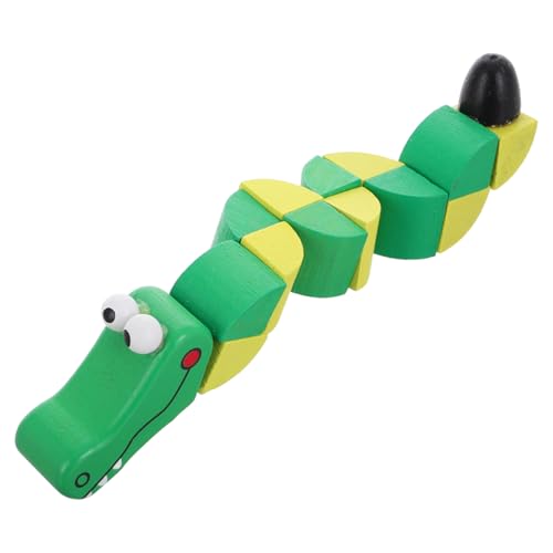 FELTECHELECTR Verdrehte Krokodil-bausteine Design-Puzzle in Alligatorform Bastelspielzeug Für Kinder Drehspielzeug Mit Mehreren Formen Formdrehblöcke Basteln Sie Alligatorblöcke Holz von FELTECHELECTR