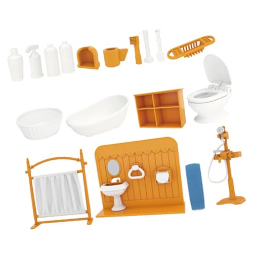 FELTECHELECTR Miniatur Badezimmer Set Für Puppenhaus 1 Set Mit Badewanne Toilette Und Waschbecken Puppenhaus Zubehör Für Kreative Rollenspiele Und Miniaturmöbel von FELTECHELECTR