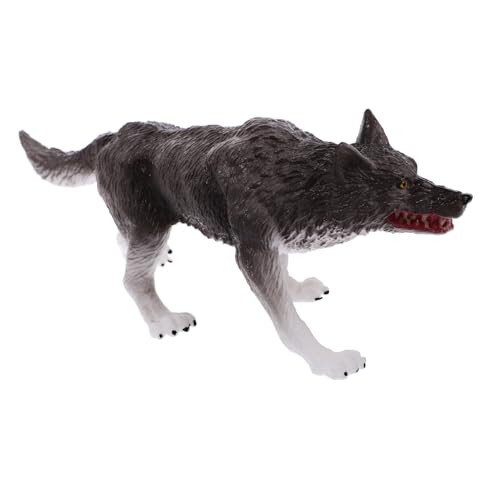 FELTECHELECTR Wildtiermodell Pädagogisches Tiermodell Modellfigur Wolf Wolf-skulptur Wolf Figur Wolf Spielzeug Spielset Tierkunststatue Wolf-Statue Wolf-Kuchen-Deckel Waldtierfiguren Grey Abs von FELTECHELECTR