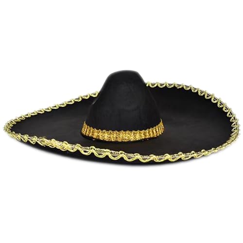 Mexiko Sombrero Hut Damen Halloween Karneval Festival Hut mit aufgerollter Krempe Festival Mexiko Hut für Erwachsene Mexiko Hüte für Männer Mexiko Hüte für Party Mexiko Hüte für Frauen Mexiko Hüte von FENOHREFE