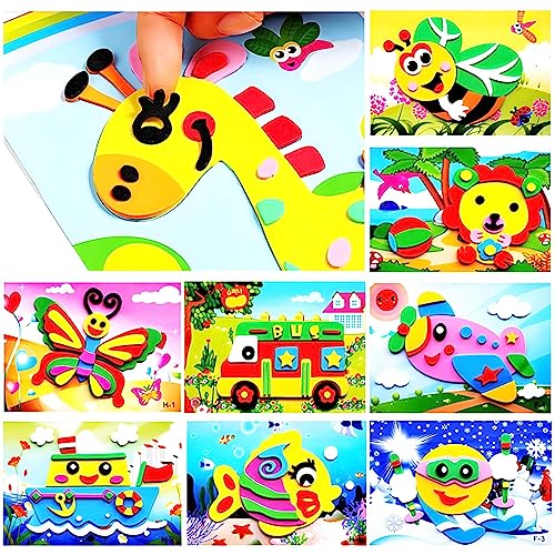 20pcs 3D EVA Foam Sticker Puzzle Game DIY Cartoon Animal Learning Education Toys for Toddler Kids Art Craft Kits (kidslove A) von FENRIR
