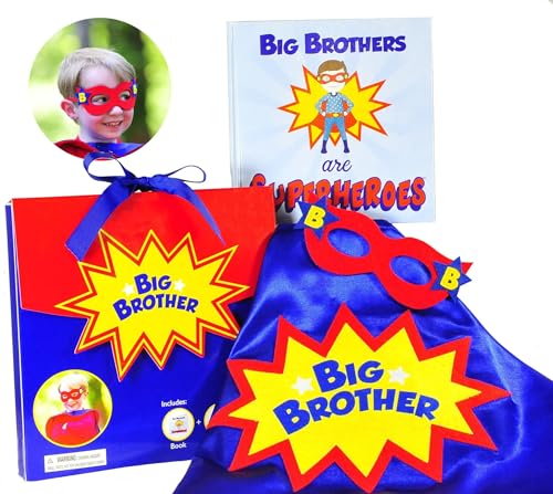 FENRIR Tickle & Main - Big Brother Gift Set - 3 Piece Set Includes Big Brothers Are Superheroes Book, Satin Cape, and Mask. von Tickle & Main