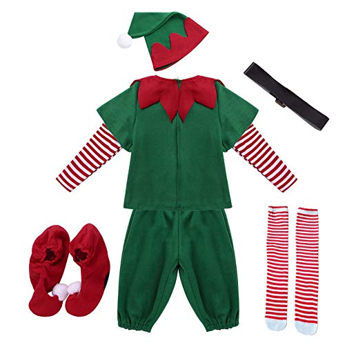 FENXIXIONE Weihnachtself Cosplay Kostüm Männer Frauen Kleid Set Kind Elf Kostüm Für Weihnachtsfeier (Herrenbekleidung,100CM) von FENXIXIONE