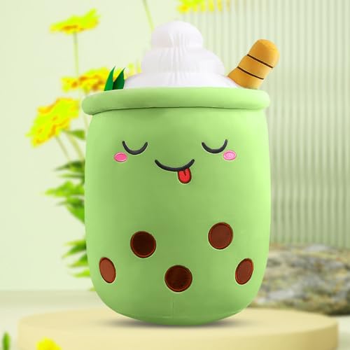 FENYW Bubble Tea Kuscheltier, 25CM Kawaii Bubble Tea Plüschtier, Plüschkissen Spielzeug, Kawaii Bubble Tea Plüsch, Niedliche Plüsch, Weiches Schlafkissen für Weihnachten Geburtstag Kinder von FENYW