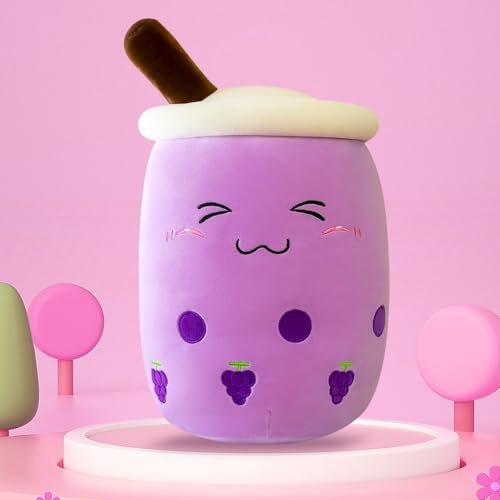 FENYW Bubble Tea Kuscheltier, 25CM Kawaii Bubble Tea Plüschtier, Plüschkissen Spielzeug, Kawaii Bubble Tea Plüsch, Niedliche Plüsch, Weiches Schlafkissen für Weihnachten Geburtstag Kinder von FENYW