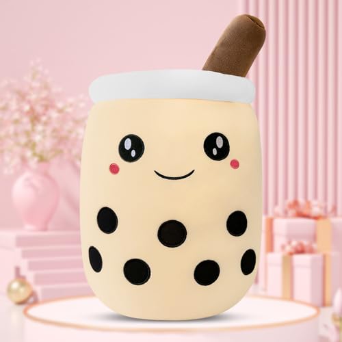 FENYW Bubble Tea Kuscheltier, 25CM Kawaii Bubble Tea Plüschtier, Kawaii Bubble Tea Plüsch, Plüschkissen Spielzeug, Niedliche Plüsch, Weiches Schlafkissen für Weihnachten Geburtstag Kinder von FENYW