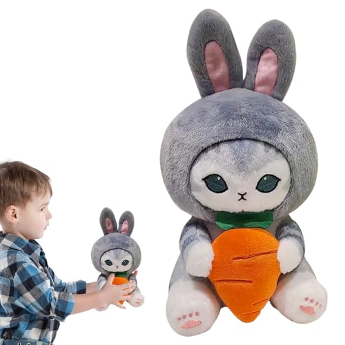 FENYW Katze Plüschtier, 20 cm Shark Cat Plüschpuppe, Kuscheltier Shark Katze, Weiche Katze Kuscheltier Kawaii Puppe Plüschpuppe, Geschenk für Kinder, Freundin, Jungen und Mädchen（Grau） von FENYW