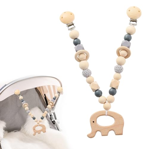 FENYW Kinderwagenkette Holz Baby, Kinderwagenkette aus Holz, Home Kinderwagenkette, Kinderwagen Kette für Babys, Kinderwagenkette Junge Mädchen, Kinderwagen Spielzeug für Babys ab 0+ Monaten von FENYW