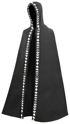 FEOYA Halloween Umhang mit Kapuze Herren Hoodies Robe Cosplay Cape Karneval Kostüm Vampir Tag 5XL= EU L von FEOYA