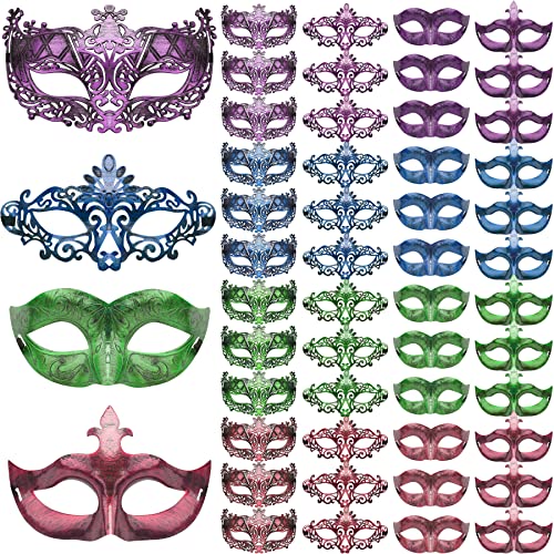 FEQO 48 Stück Venezianische Maskerade Maske Karnevals Vintage Antik Masken Retro Venezianische Masken für Damen Herren Halloween Party Kostüm FEQO 48 Stück Venezianische Maskerade Maske Karnevals Vintage Antik Masken Retro Venezianische Masken für Damen Herren Halloween Party Kostüm von FEQO