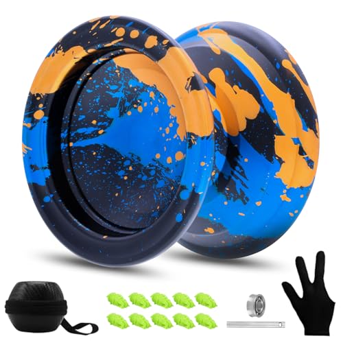 FETESNICE Yoyo Professionelles reaktionsschnelles Yoyo für Kinderanfänger, Metall-Yoyos, Nicht reagierendes Yoyo für fortgeschrittene Yoyo-Spieler (Schwarz, Grün, Orange) von FETESNICE