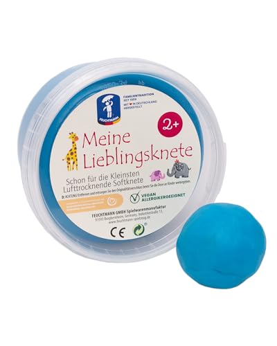 Feuchtmann MEINE LIEBLINGSKNETE Edu Edition Blau | 500g Kinderknete Einzeldose | glutenfreie Spielknete vegan | lufttrocknende ungiftige Knete von Feuchtmann