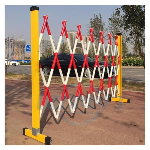 FFENFRYOU Traffic Fence,Retractable Traffic Barricade, Außenbarrikade Scherentor Mobile Sicherheitsbarriere Flexible einstellbare Verkehrsbarrikade Tragbarer einziehbarer Verkehrszaun(Red,1.2x2m) von FFENFRYOU