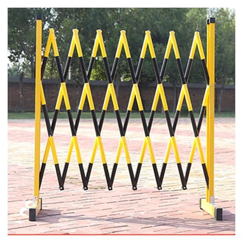 FFENFRYOU Traffic Fence,Retractable Traffic Barricade, Tragbares Absperrtor Verkehrszaun Erweiterbares Absperrtor Verkehrsabsperrung Sicherheitsbarrieretor mit Rollen(Noir,120x200cm) von FFENFRYOU