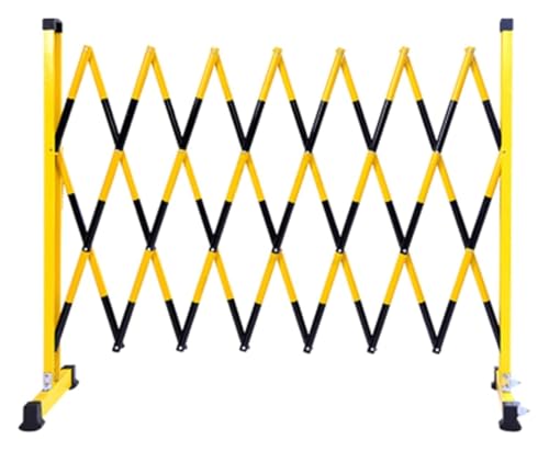 FFENFRYOU Traffic Fence,Retractable Traffic Barricade, Verkehrszaun, Industrielle erweiterbare Absperrung Flexibles erweiterbares Zauntor Metallverkehrstor Tragbare Sicherheitsbarriere(Noir,1.2x2.5m) von FFENFRYOU