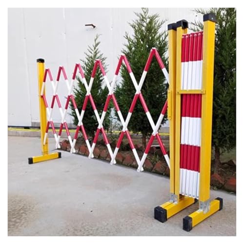 FFENFRYOU Traffic Fence,Retractable Traffic Barricade, Verkehrszaun, Industrielle erweiterbare Absperrung Flexibles erweiterbares Zauntor Metallverkehrstor Tragbare Sicherheitsbarriere(Red,1.2x2.5m) von FFENFRYOU