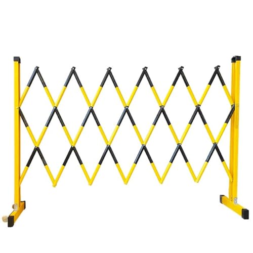 Traffic Fence,Retractable Traffic Barricade, Erweiterbarer Sicherheitsverkehrszaun Erweiterbarer Absperrzaun Mobiler Einfahrtszaun mit Rollen Absperrungen zur Kontrolle von Menschenmengen(Noir,1.2x1m) von FFENFRYOU