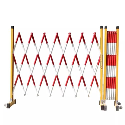 Traffic Fence,Retractable Traffic Barricade, Faltbares Sicherheitstor, industrielle erweiterbare Metallbarrikade, flexibler Erweiterungszaun, einstellbarer Verkehrszaun mit Rollen(Red,1.2x2m) von FFENFRYOU