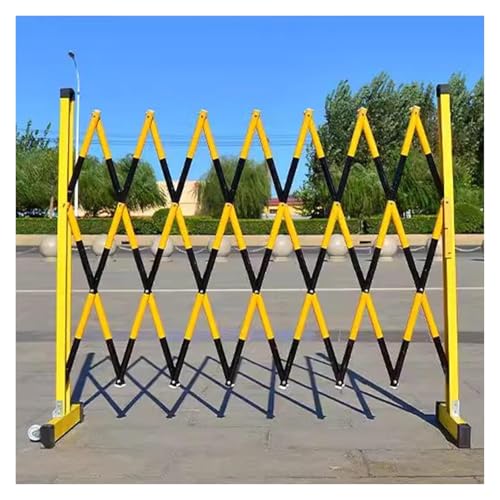 Traffic Fence,Retractable Traffic Barricade, Verkehrsbarrikade Langlebige Sicherheitsbarrikade aus Stahl Flexibles mobiles Barriere-Tor for den Straßen- und Garagenbau im Freien(Noir,1.2x2.5m) von FFENFRYOU