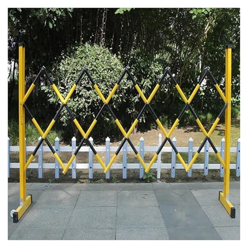 Traffic Fence,Retractable Traffic Barricade, Verkehrszaun, erweiterbare Metallbarrikade, tragbare, schnell blockierende Scherentore, einziehbare Verkehrsbarrikade for den Auffahrtsverkehr(Noir,1.2x3m) von FFENFRYOU