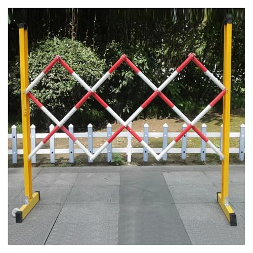 Traffic Fence,Retractable Traffic Barricade, Verkehrszaun, erweiterbare Metallbarrikade, tragbare, schnell blockierende Scherentore, einziehbare Verkehrsbarrikade for den Auffahrtsverkehr(Red,1.2x2.5m von FFENFRYOU