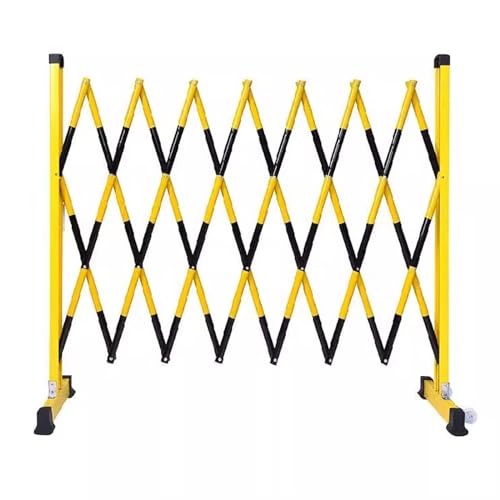 Traffic Fence,Retractable Traffic Barricade, Verkehrszaun Barrikade Klappbare industrielle mobile Sicherheitsbarriere Tragbarer einziehbarer Zaun for den Innen- und Außenbereich(Noir,1.2x2.5m) von FFENFRYOU