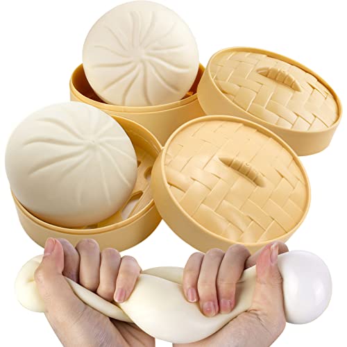 2 Stück Dumpling Squishy Fidget Toy, Dumpling Stress Ball, gedämpfter gefüllter Dutt, Squishies Stress Relief Dekompression Spielzeug für Halloween Projekt, Tricking People, Kid Playing von FFNIU