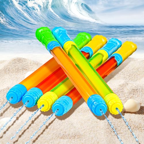 6 Stück Wasserpistole Kinder,Wasserpistole Wasserspritze,42-70CM Wasserspritzpistole,Spritzpistole mit Groß Reichweite,Super Soaker geeignet Jungen und mädchen,Wasserspritzen perfekt für Strand,Pool von FFTANXS