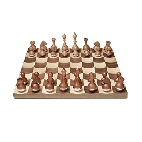 Hochwertiges Schachspiel aus Massivholz, Schachbrett, Tumbler, Swing-Schachspiel, Brettspiel als Geschenk, 41 x 41 x 8 cm von FGDIUCVN