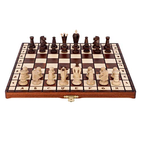 Holzschach Tragbares Schachspiel Faltbares Schachbrett mit Schachfiguren-Innenschlitz Geschenk-Schachspiele von FGDIUCVN