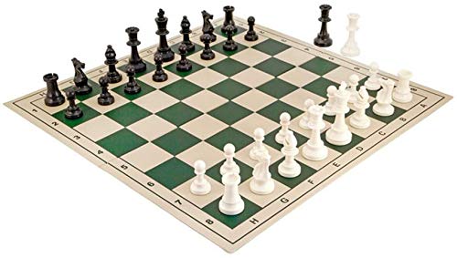 Klassisches Schachspiel Schachspiel, Schachfiguren im europäischen Stil und aufrollbares Schachbrett + Aufbewahrungstasche für Schachfiguren Reise-Set für Internationale von FGDIUCVN