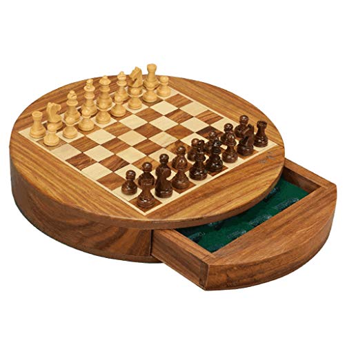 Kreatives Schach, klassisches Schachspiel aus Holz mit klappbarem Schachbrett aus Holz, Spielsteinen und Aufbewahrungsfächern, internationales Schachspiel für Kinder und von FGDIUCVN