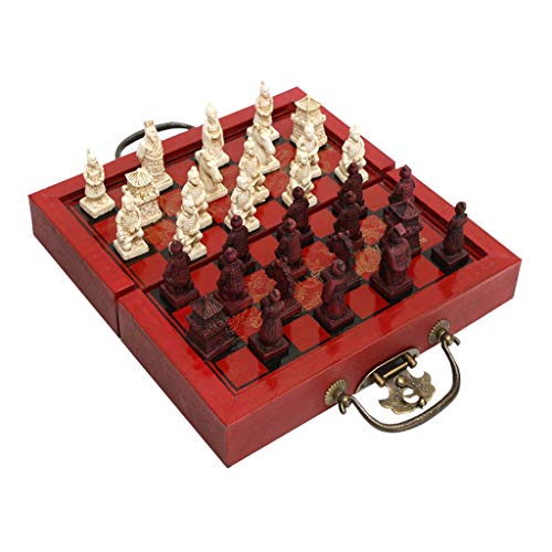 Kreatives Schachspiel aus Kunstharz, tragbares Reiseschach, Faltbare und Bequeme Schachfiguren, Schachbrett, Lernspielzeug, Geschenk-Schachspiele von FGDIUCVN