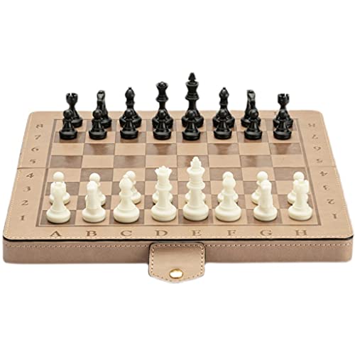 Magnetisches Schachspiel, Schachbrett aus Leder, pädagogische ausklappbare Schachbrettspiele für Jungen, Mädchen, Familienspiele, Schachbrettspiel, Schachspiel von FGDIUCVN