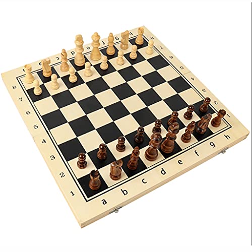 Magnetisches Schachspiel, Schachbrettspielset aus Holz mit Edelstahlschnallen und Aufbewahrungsfächern, 2 zusätzliche Damen, Schachspielset, Internationale Schachgeschen von FGDIUCVN