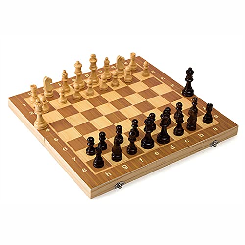 Magnetisches Schachspiel, zusammenklappbares magnetisches Schachbrettset aus Holz mit Schachfiguren und 2 zusätzlichen Damen – für Kinder und Erwachsene von FGDIUCVN
