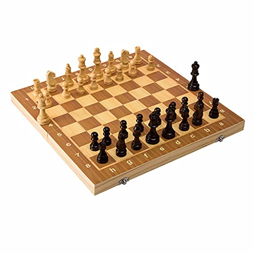Magnetisches Schachspiel, zusammenklappbares magnetisches Schachbrettset aus Holz mit Schachfiguren und 2 zusätzlichen Damen – für Kinder und Erwachsene von FGDIUCVN