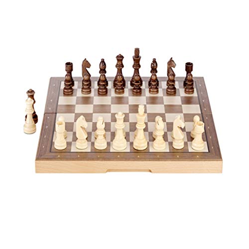 Magnetisches Schachspiel aus Holz, 15 Zoll handgefertigtes faltbares Reiseschachbrettspielset aus Holz, geeignet für Brettspiele für Anfänger von FGDIUCVN