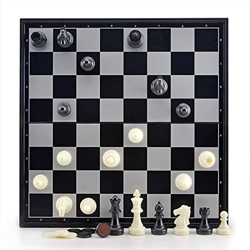Reise-Schachspiel, 12 Zoll, magnetisches Reise-Schachspiel mit klappbarem Schachbrett, Aufbewahrungstasche für die Figuren, Anleitung für Anfänger, Kinder und Erwachsene von FGDIUCVN